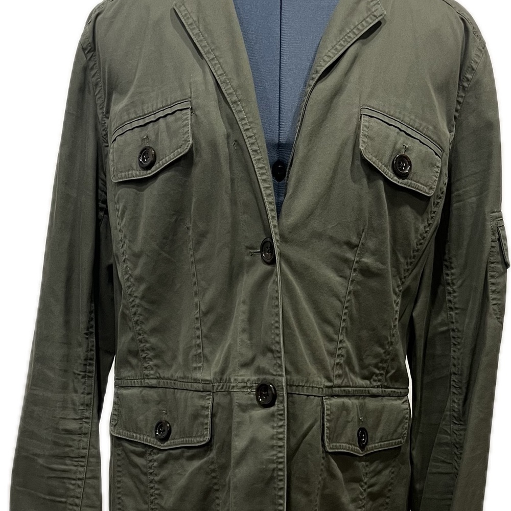 Ladies Lands End Green Cargo Jacket